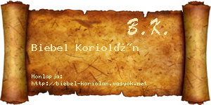 Biebel Koriolán névjegykártya